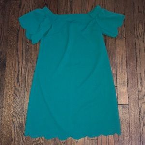 NWT scallop trim off the shoulder dress